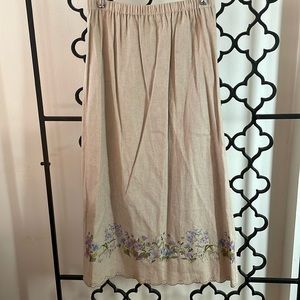 Floral Embroidered Maxi Skirt - Cream